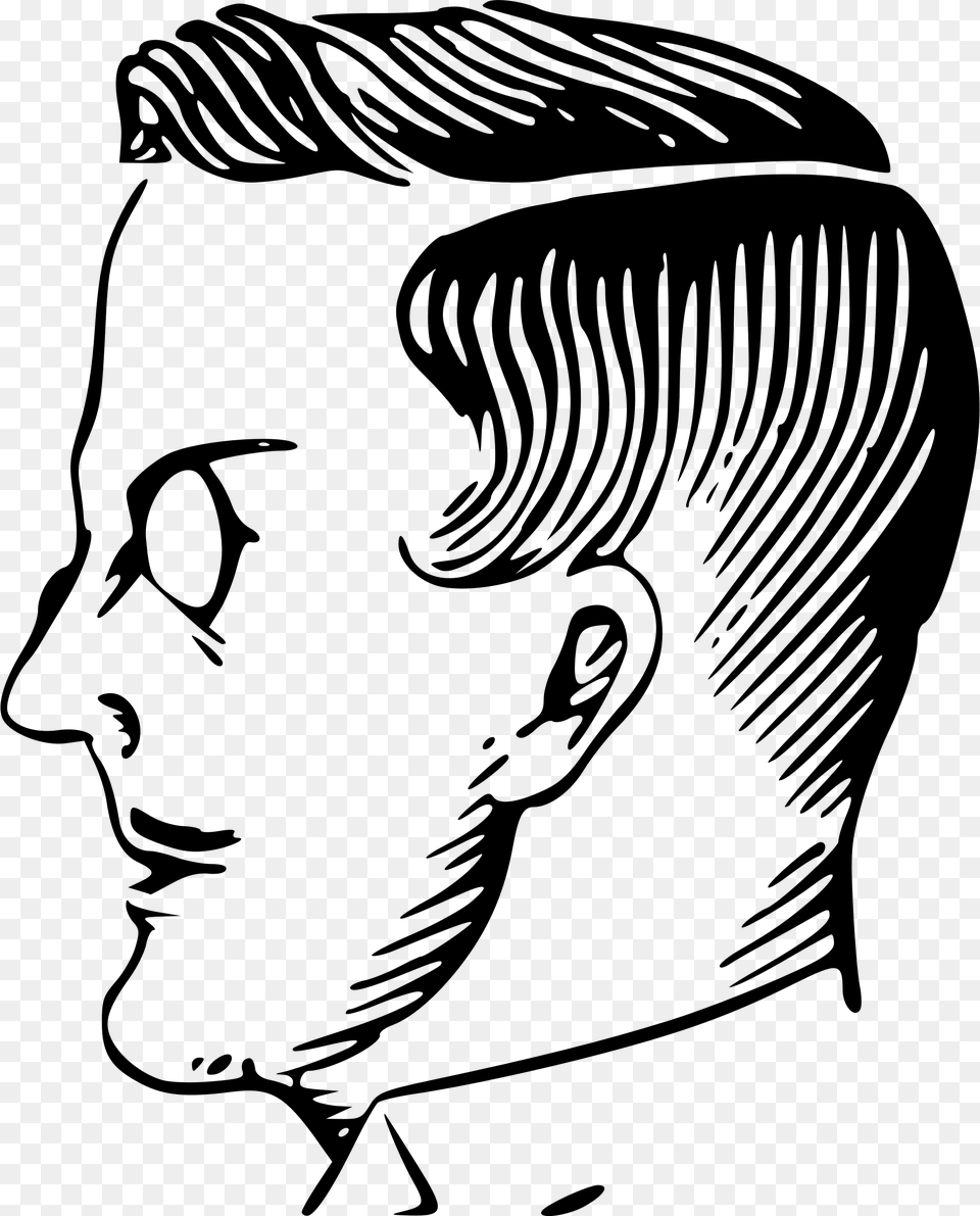 This Icons Design Of Male Head Profile, Gray Png