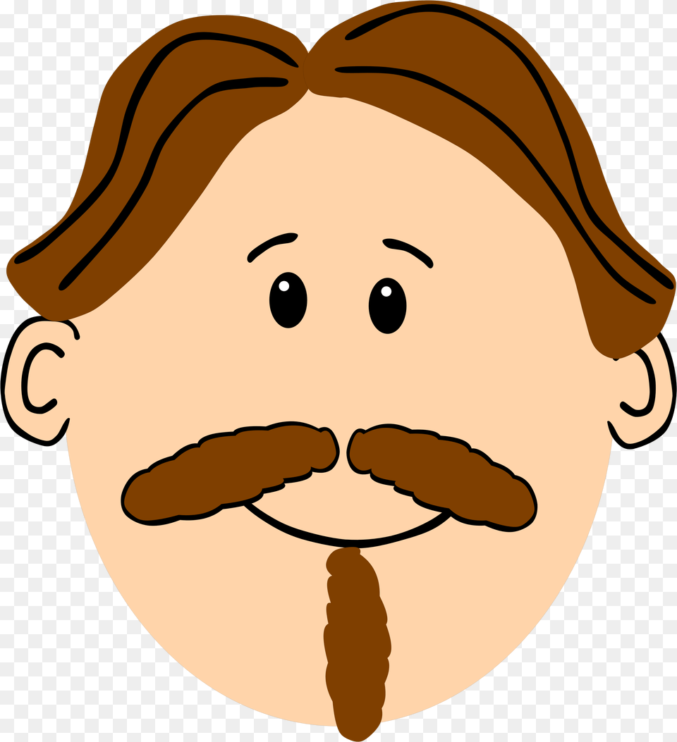 This Icons Design Of Man With Brown Hair Mustache, Face, Head, Person, Baby Free Png Download