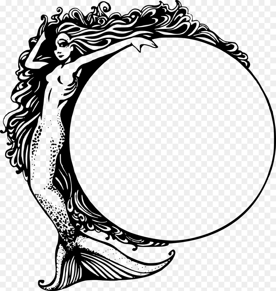 This Icons Design Of Mermaid With A Circle, Gray Png
