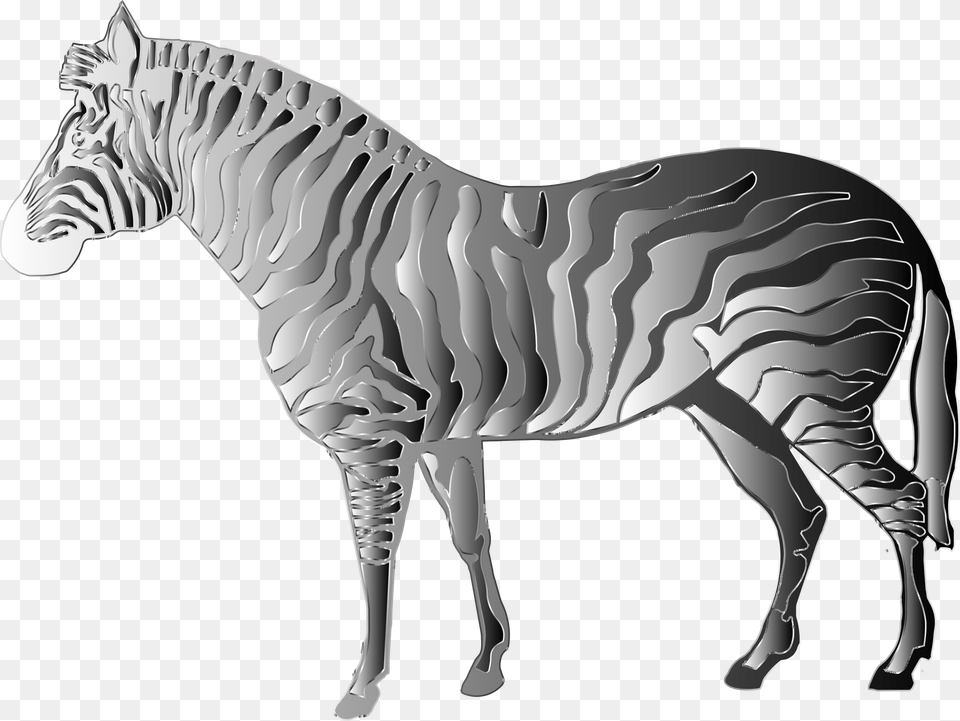 This Icons Design Of Monochrome Zebra, Animal, Mammal, Wildlife, Art Free Transparent Png