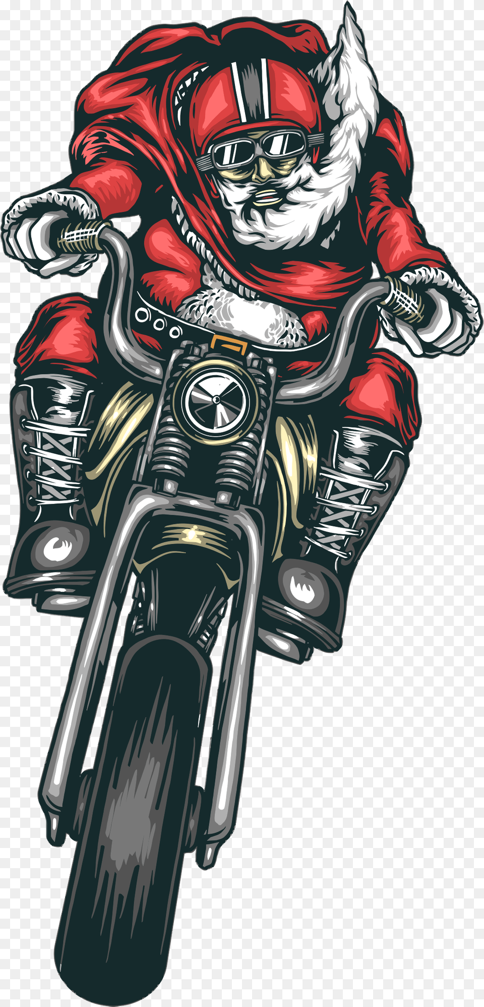 This Icons Design Of Motorcycle Santa, Vehicle, Transportation, Glove, Clothing Free Transparent Png