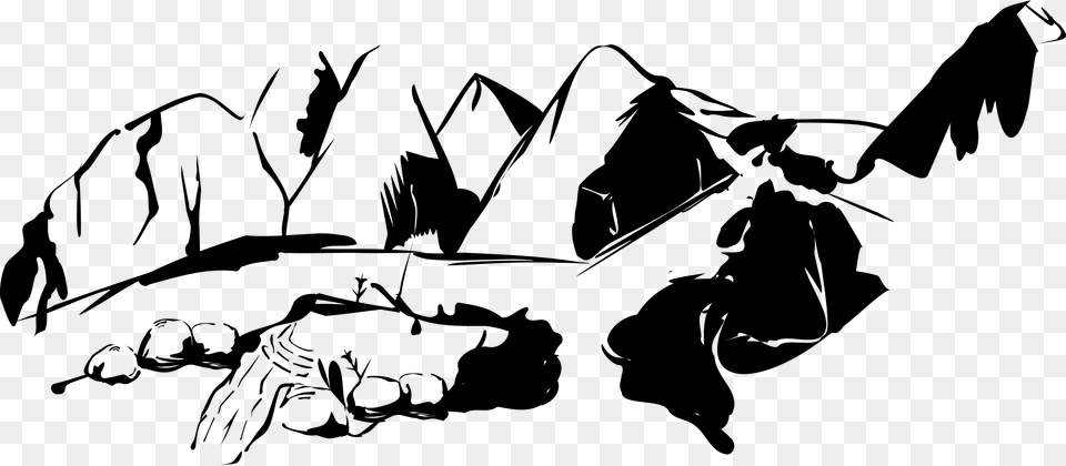 This Icons Design Of Mountains With Road, Gray Free Transparent Png