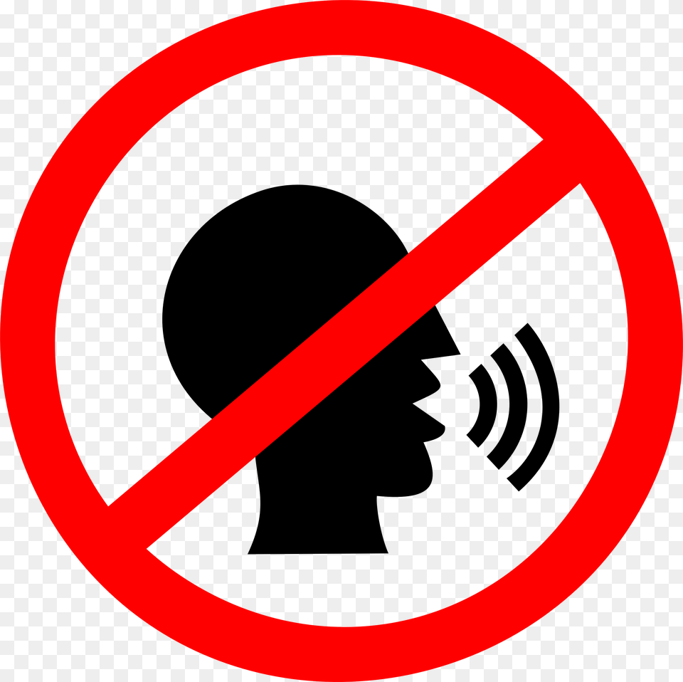 This Icons Design Of No Talking Sign, Symbol, Road Sign Png Image