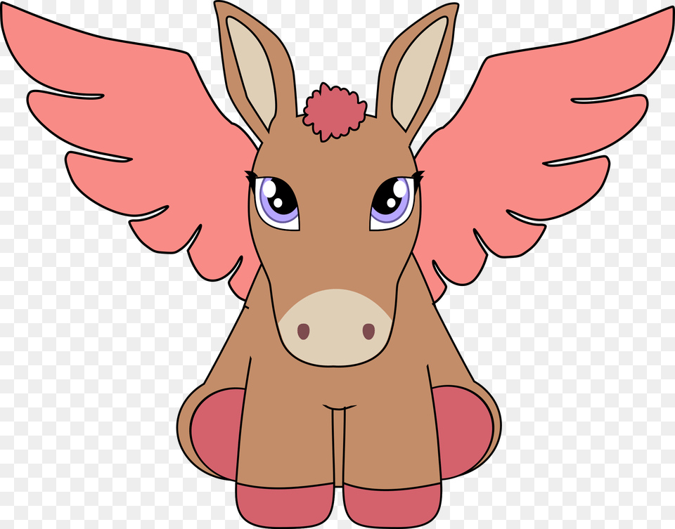 This Icons Design Of Pegasus Donkey Donkey Smiley Clipart, Animal, Deer, Mammal, Wildlife Png Image