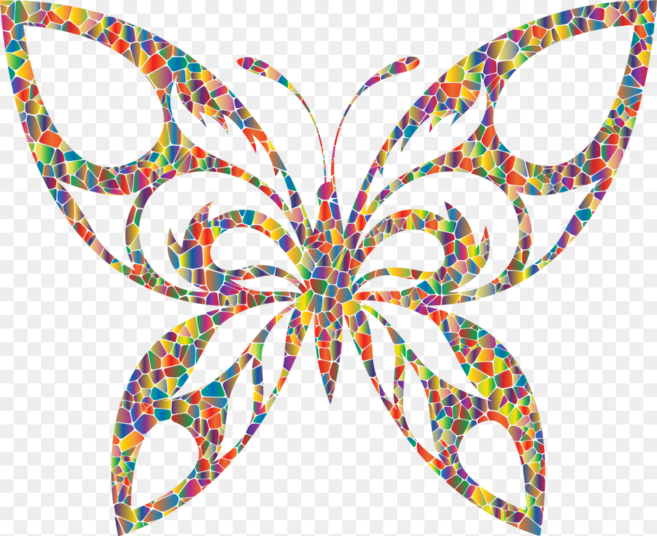 This Icons Design Of Polyprismatic Tiled Tribal Tribal Butterfly, Pattern, Art, Graphics, Accessories Free Png