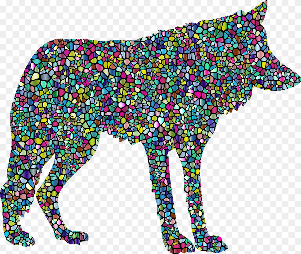 This Icons Design Of Polyprismatic Tiled Wolf, Art, Baby, Person, Mosaic Free Png Download
