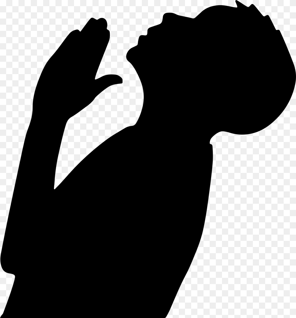This Icons Design Of Praying Boy Silhouette, Gray Free Transparent Png