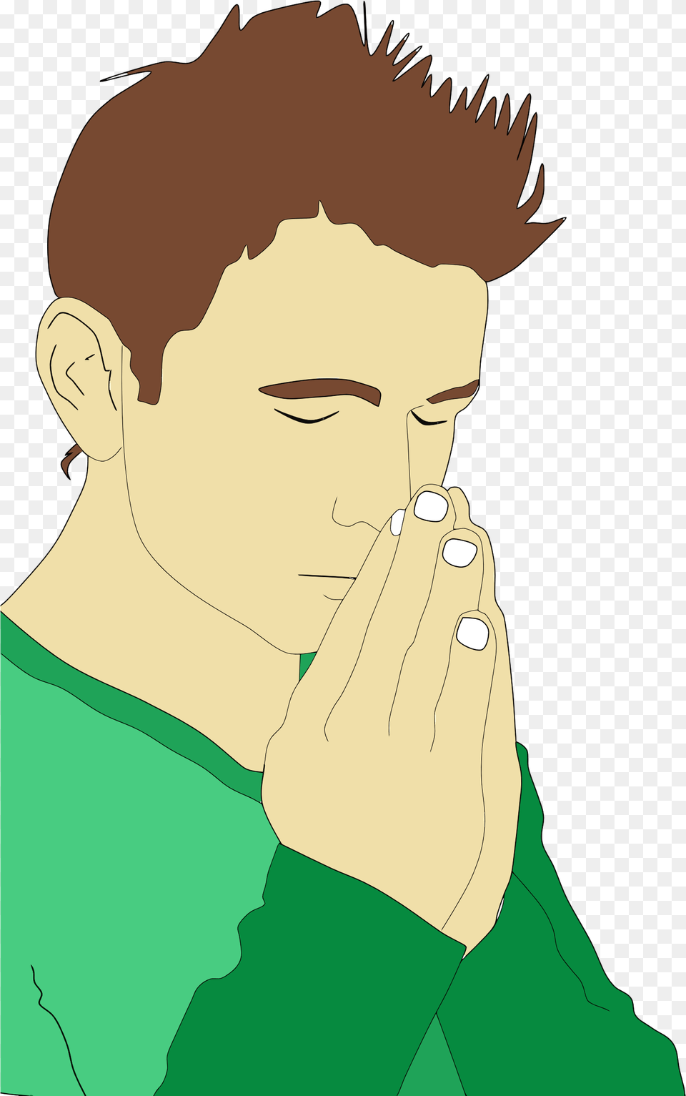 This Icons Design Of Praying Man Portrait, Adult, Head, Male, Person Png Image