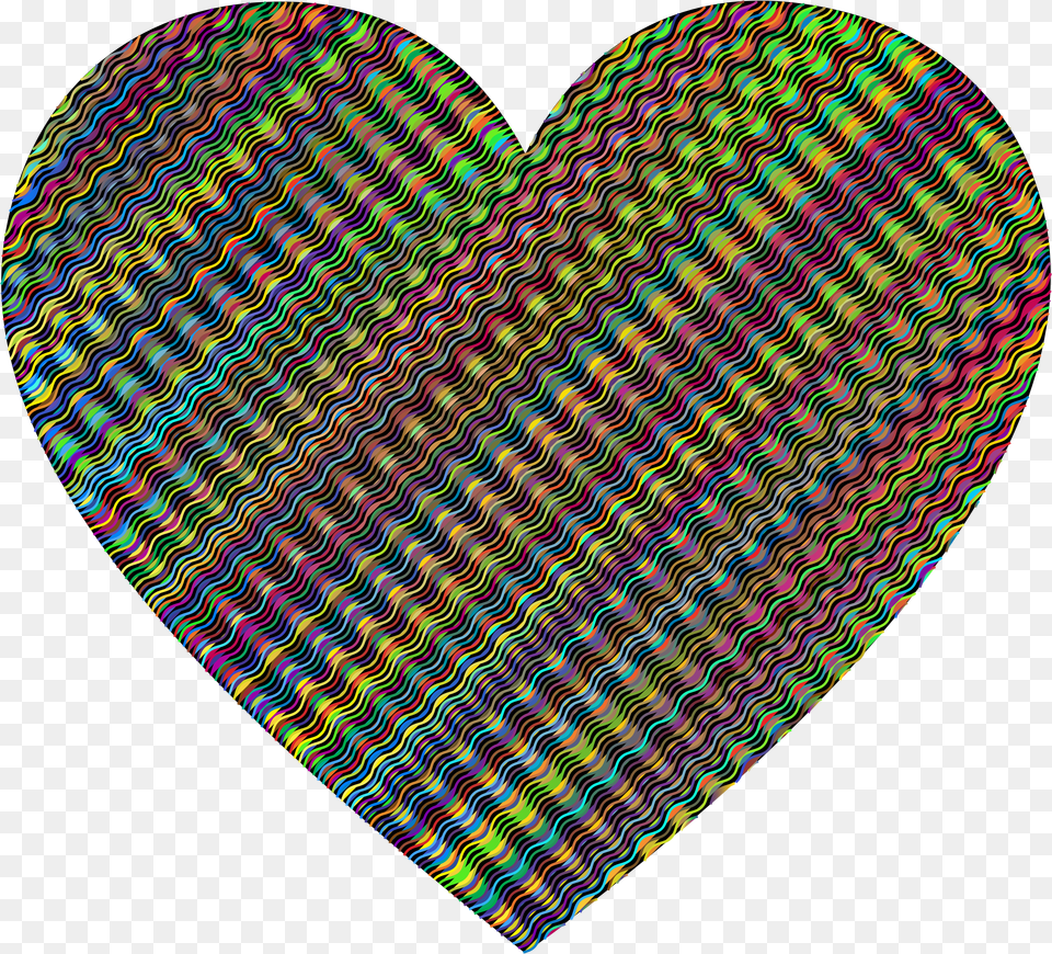 This Icons Design Of Prismatic Wavy Heart, Pattern, Balloon Free Transparent Png