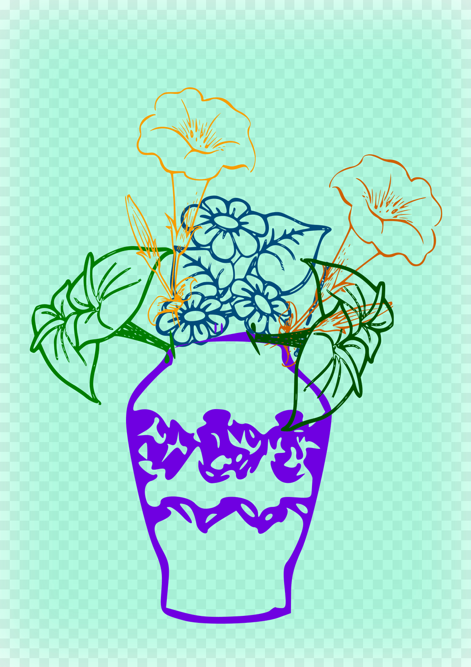 This Icons Design Of Purple Vase, Art, Plant, Pattern, Graphics Png Image