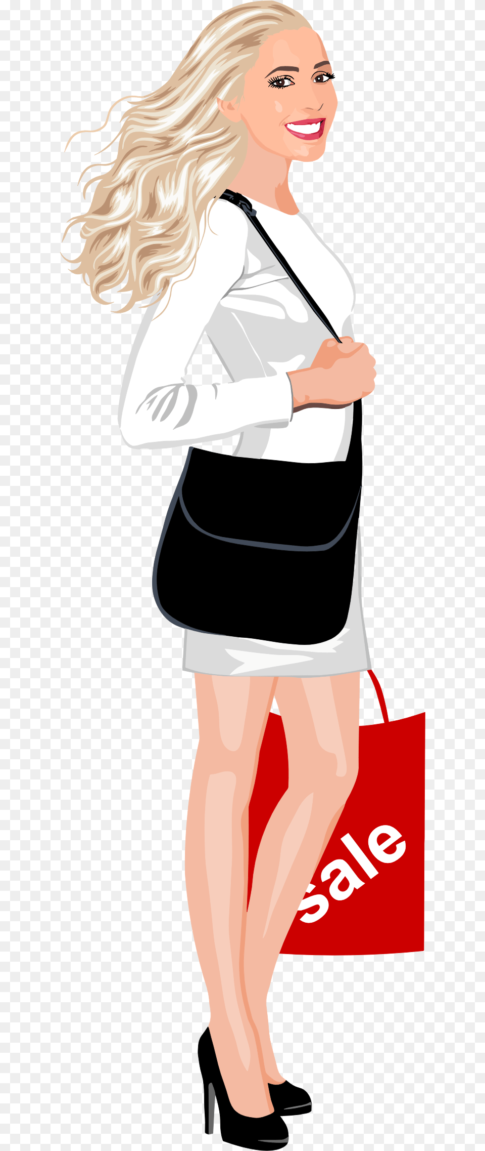 This Icons Design Of Realistic Shopping Woman, Accessories, Sleeve, Skirt, Long Sleeve Free Transparent Png