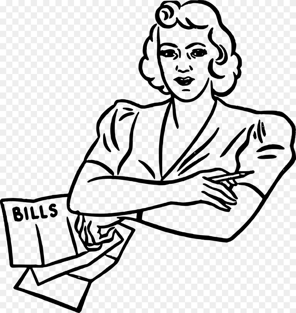 This Icons Design Of Retro Bills Lady, Gray Free Png