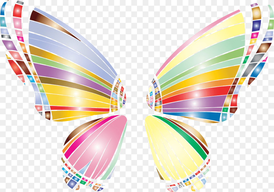 This Icons Design Of Rgb Butterfly Silhouette Graphic Design, Art, Graphics, Stained Glass Free Png