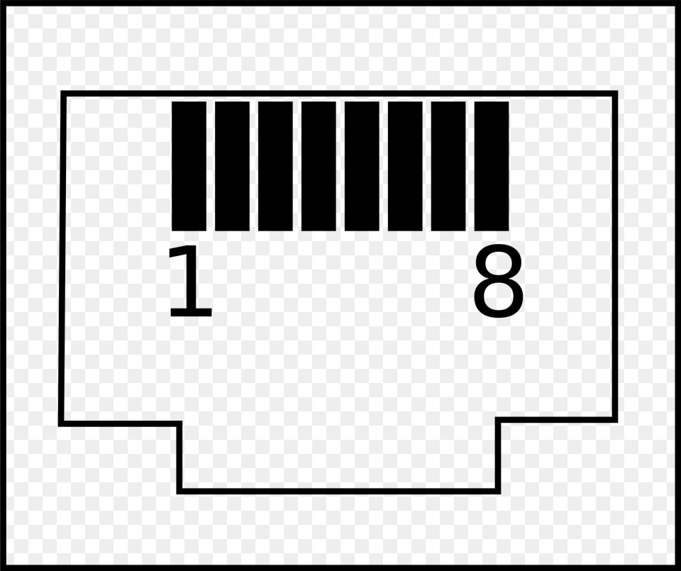 This Icons Design Of Rj45 With Pin Numbers, Gray Free Png