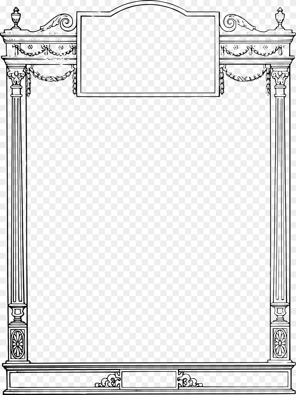 This Icons Design Of Roman Frame With Frills, Gray Free Transparent Png