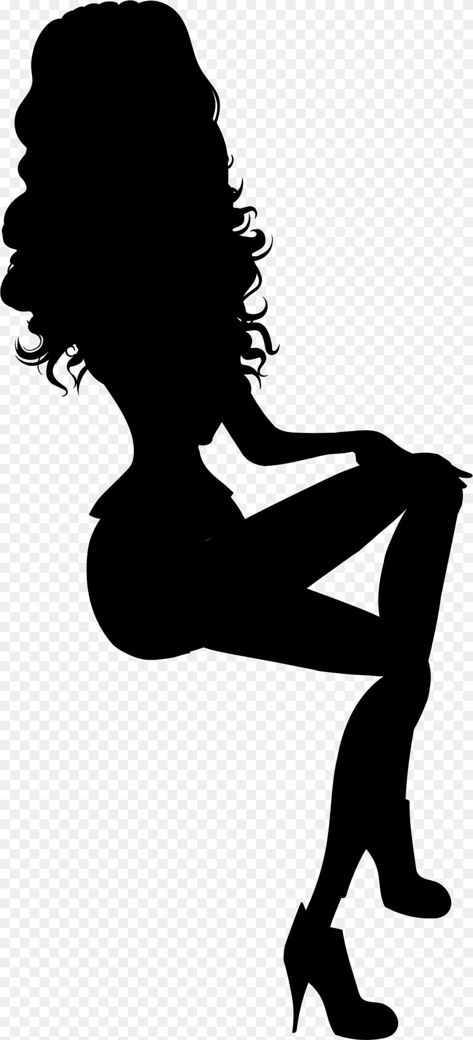 This Icons Design Of Sitting Woman Silhouette, Gray Free Transparent Png