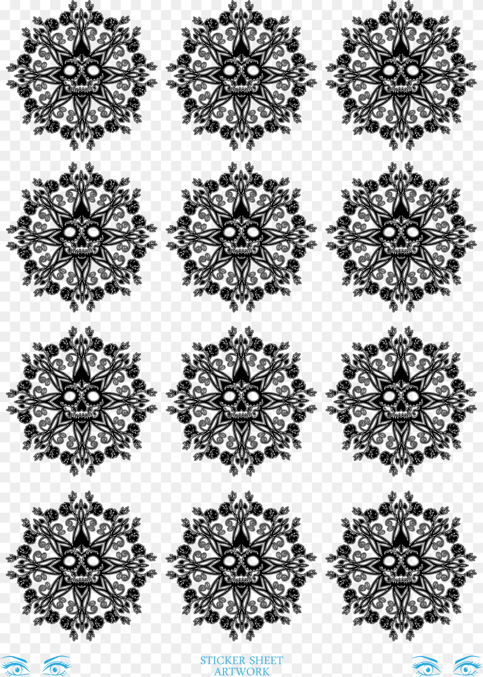 This Icons Design Of Skull Floral Black Free Png Download
