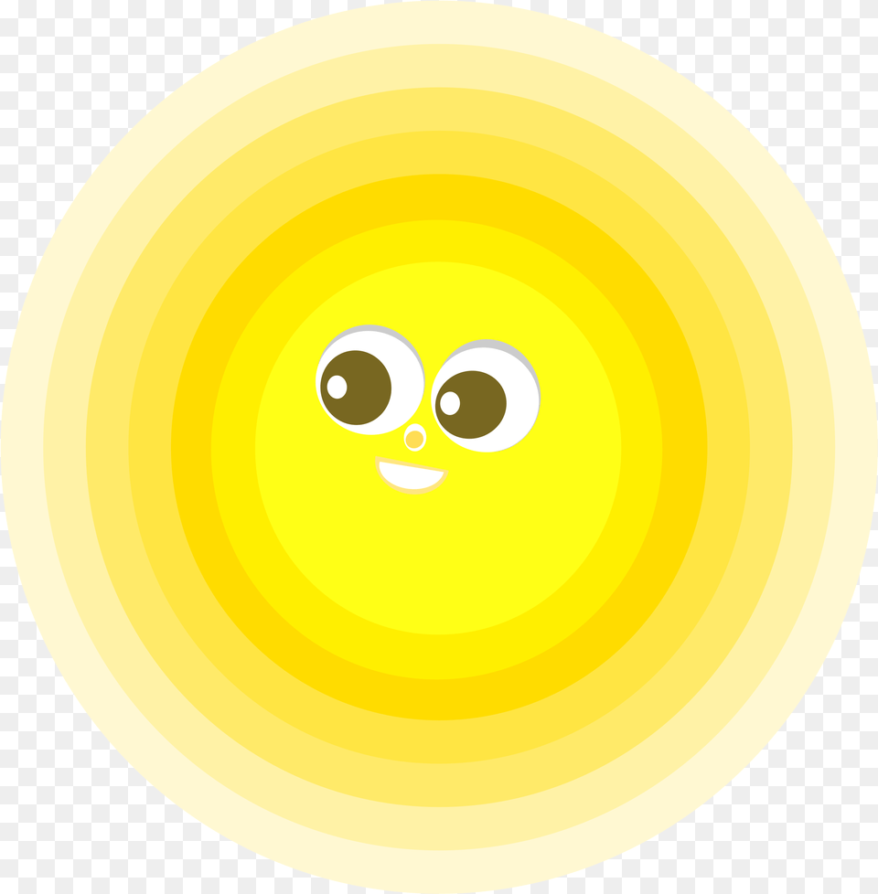 This Icons Design Of Smiling Sun Character, Disk, Food, Meal Free Png Download