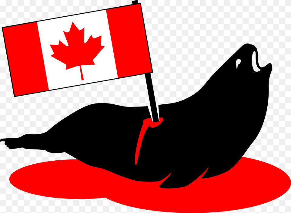 This Icons Design Of Stabbed Canadian Seal, Leaf, Plant, Flag Free Transparent Png
