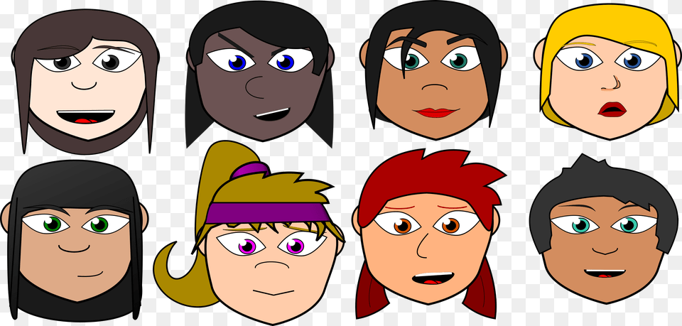 This Icons Design Of Starter Faces, Publication, Book, Comics, Face Free Transparent Png