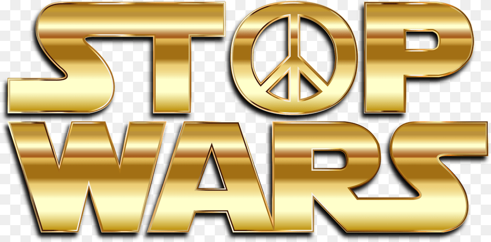 This Icons Design Of Stop Wars Gold With Drop, Text, Number, Symbol Free Transparent Png