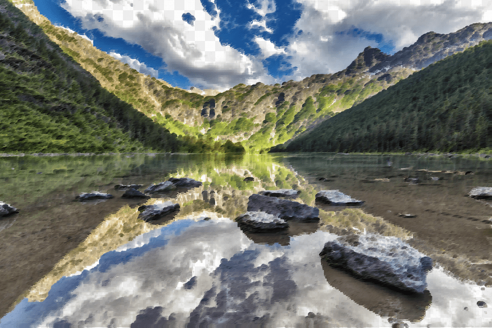 This Icons Design Of Surreal Avalanche Lake, Wilderness, Water, Stream, Scenery Free Png Download
