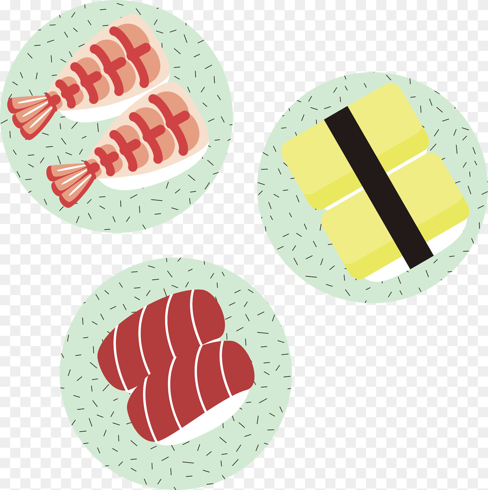 This Icons Design Of Sushi On Plates, Dish, Food, Meal, Pork Free Png