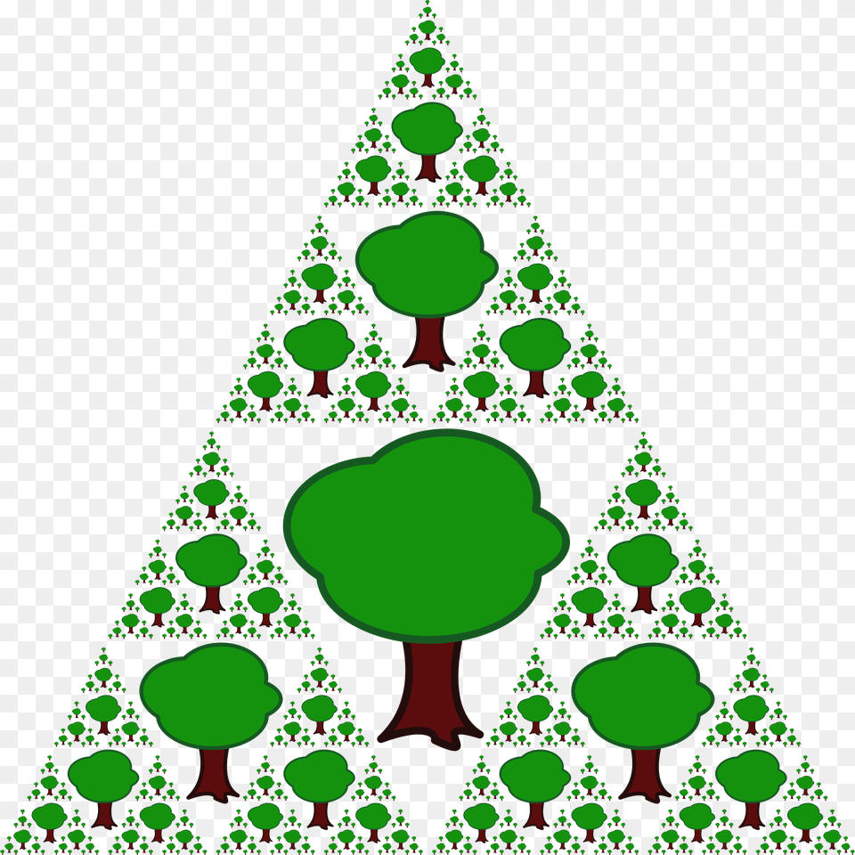 This Icons Design Of Tree Fractal, Triangle, Pattern, Green, Accessories Free Transparent Png