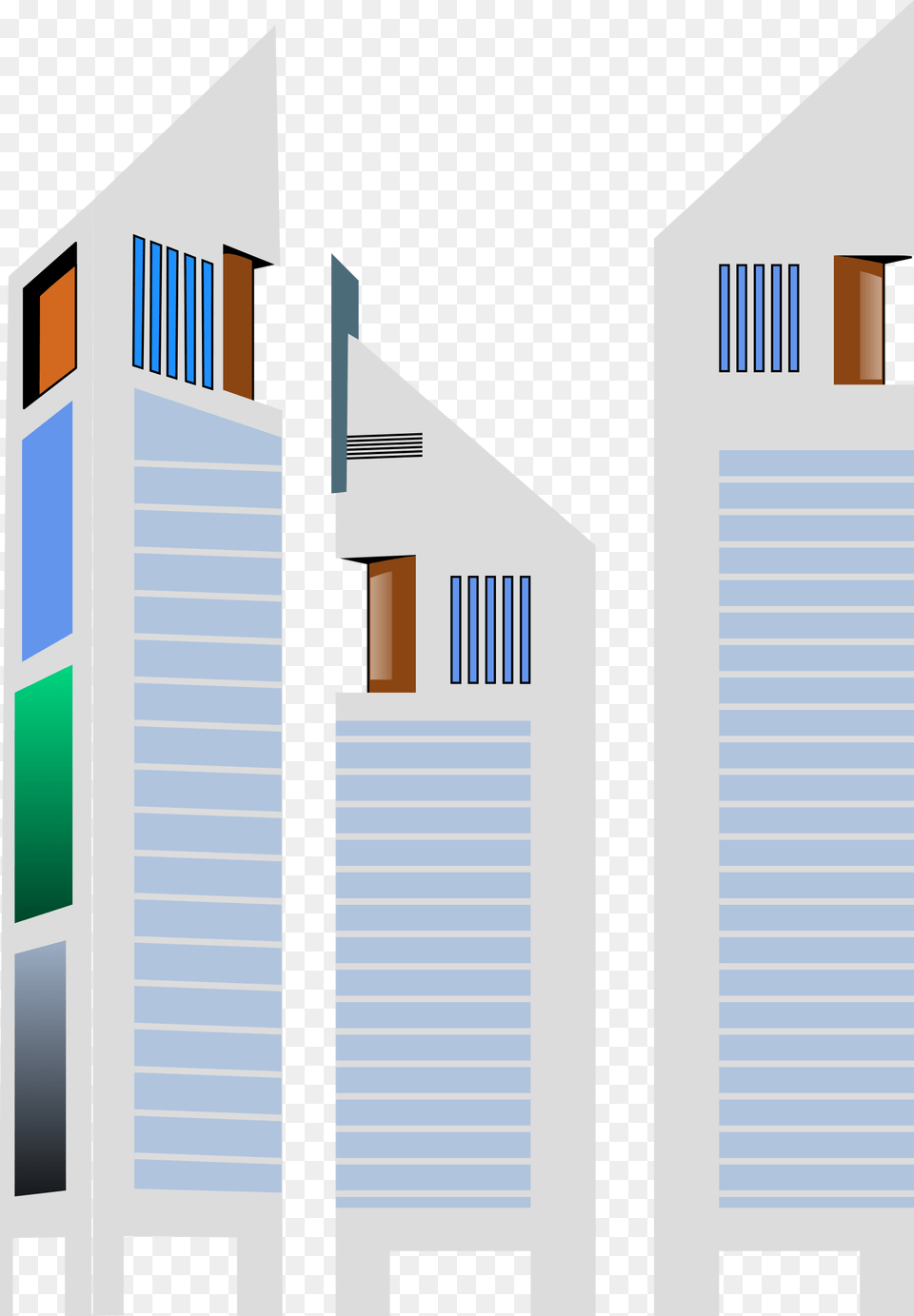 This Icons Design Of Triple Buildings, City, Cross, Symbol Png