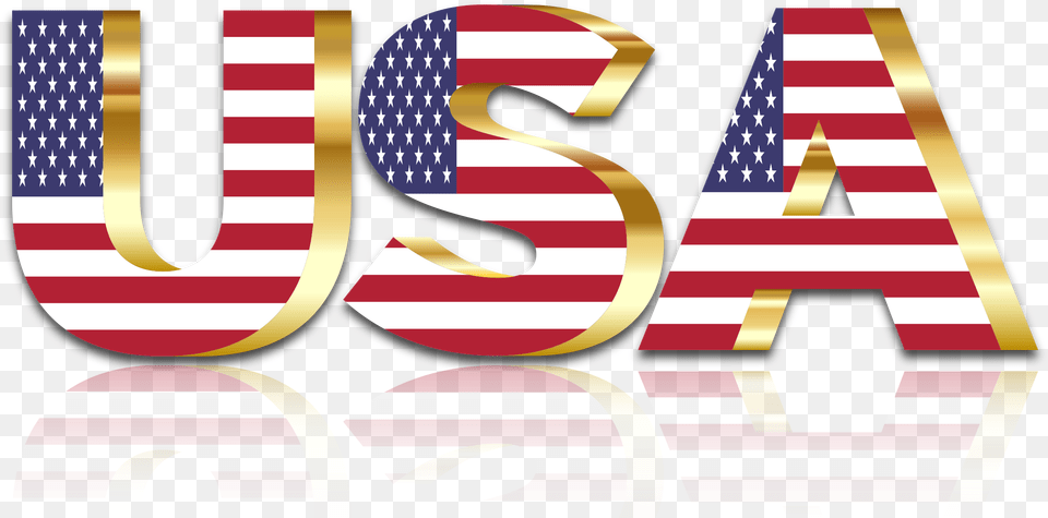 This Icons Design Of Usa Flag Typography Gold, Text, Number, Symbol, American Flag Free Png
