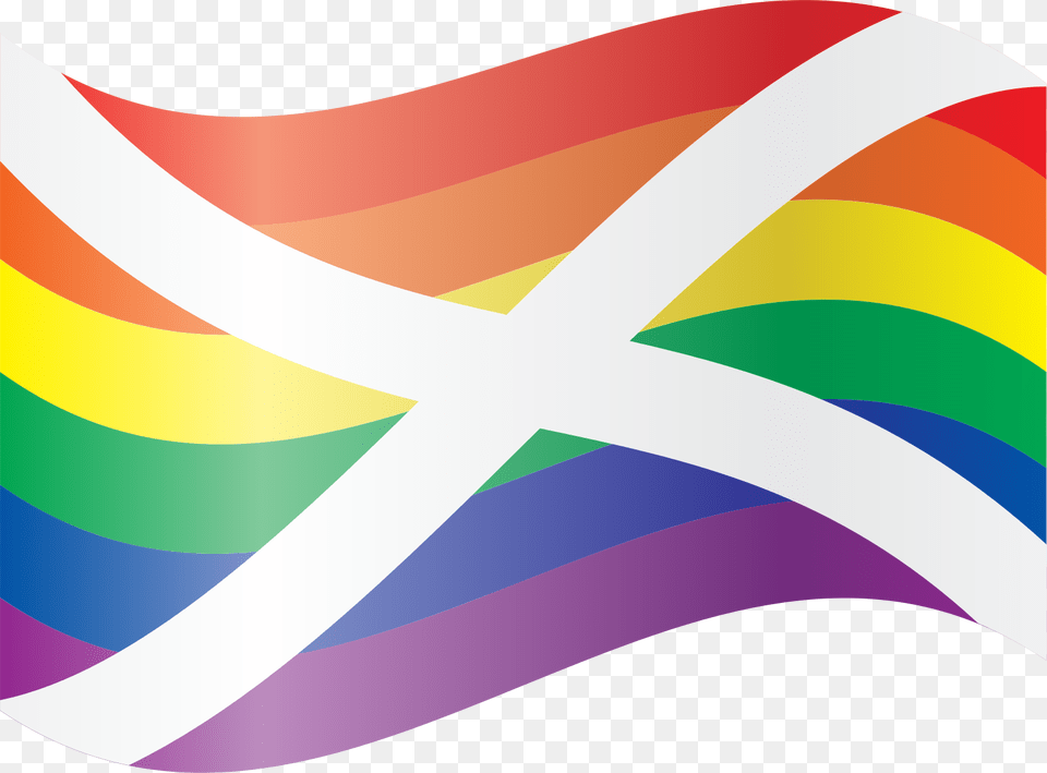 This Icons Design Of Waving Rainbow Saltire, Art, Graphics Free Png