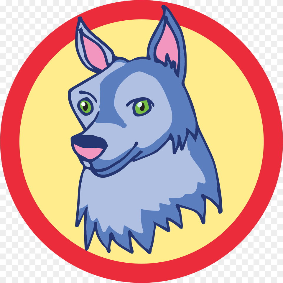 This Icons Design Of Wolf Head, Sticker, Pet, Mammal, Animal Png Image