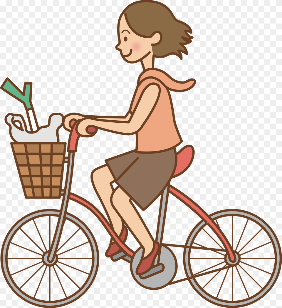 This Icons Design Of Woman Riding A Bicycle Ride A Bike Clipart, Machine, Wheel, Person, Adult Free Transparent Png