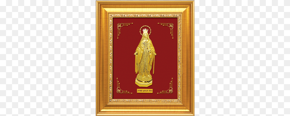 This Idol Of The Virgin Mother Inset In Pure Yellow Odishabazaar Murugan 24karat Pure Gold Sheet Artwork, Art, Adult, Bride, Female Free Png Download