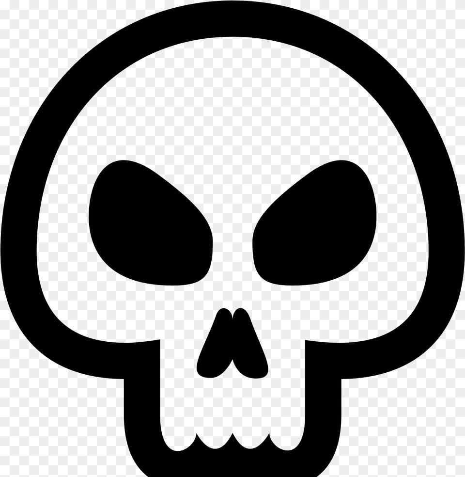 This Image Is A Skull Icon, Gray Free Png