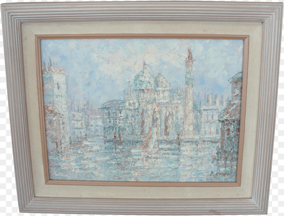 This Impressionist Oil On Canvas Depicts A European Like Picture Frame, Art, Painting Free Transparent Png