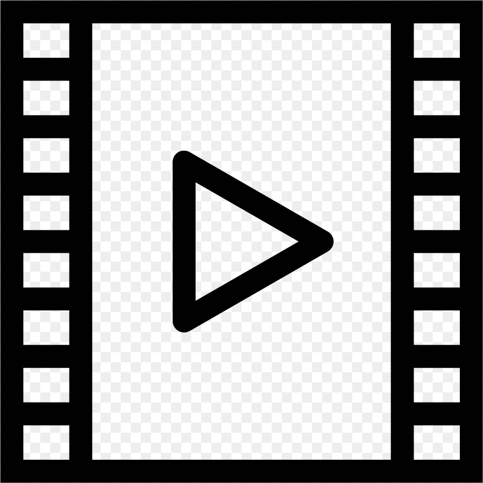 This Is A Black And White Outline Of A Film Strip Video Film Icon, Gray Free Transparent Png