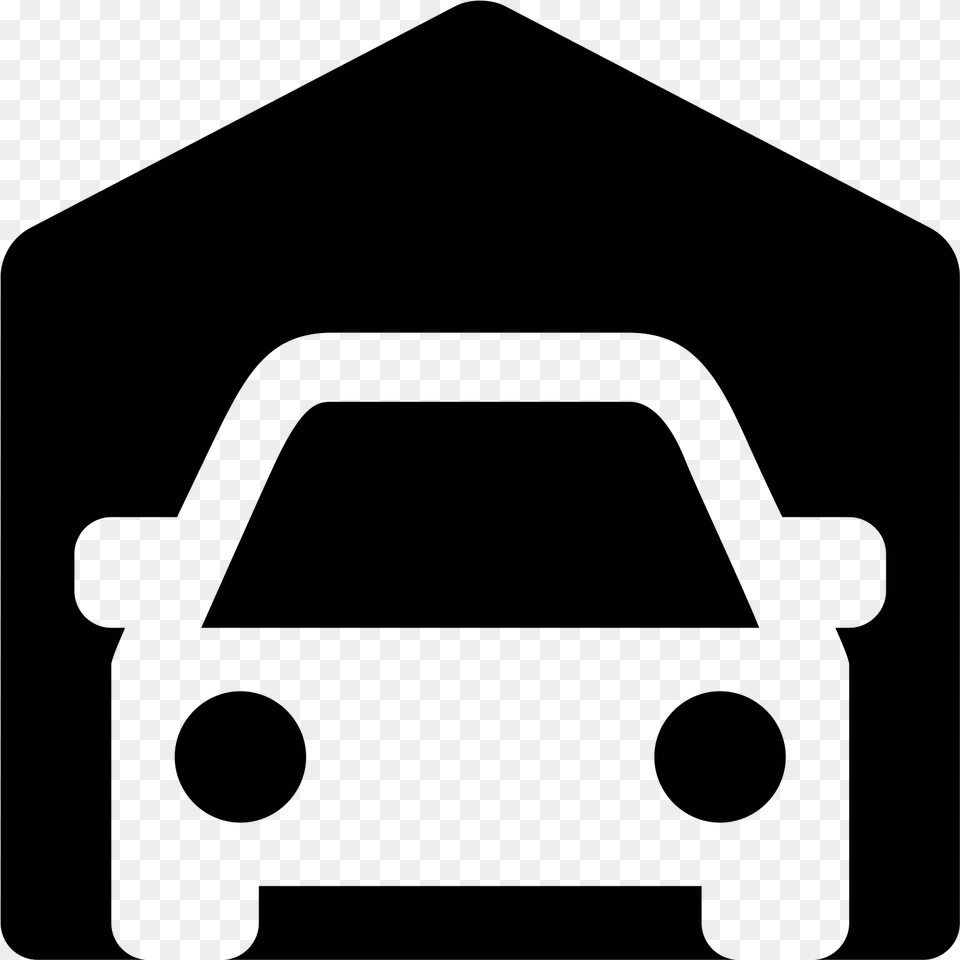 This Is A Car Inside Of A Structure That Is Shaped Garage Icon, Gray Free Png Download