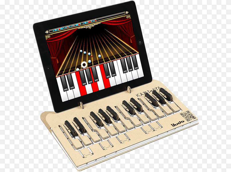 This Is A Diy Kit Made Of Cardboard That Converts Ordinary Piano Game, Cutlery, Computer, Electronics, Laptop Png Image