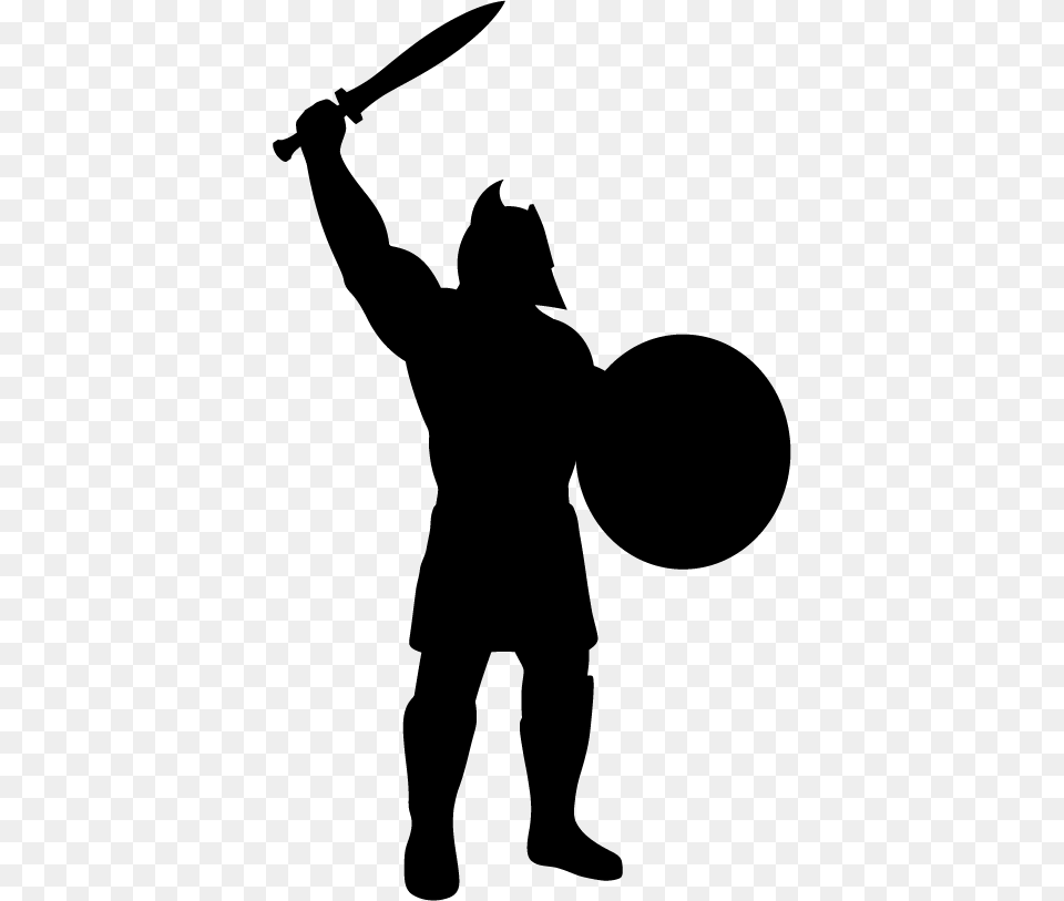 This Is A Gladiator In The Arena Illustration, Silhouette, Person, People, Stencil Png Image