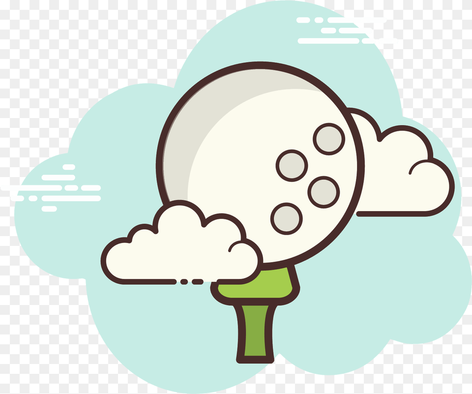 This Is A Golf Ball Resting On A Golf Tee Cartoon Pic For Instagram, Cream, Dessert, Food, Ice Cream Free Png