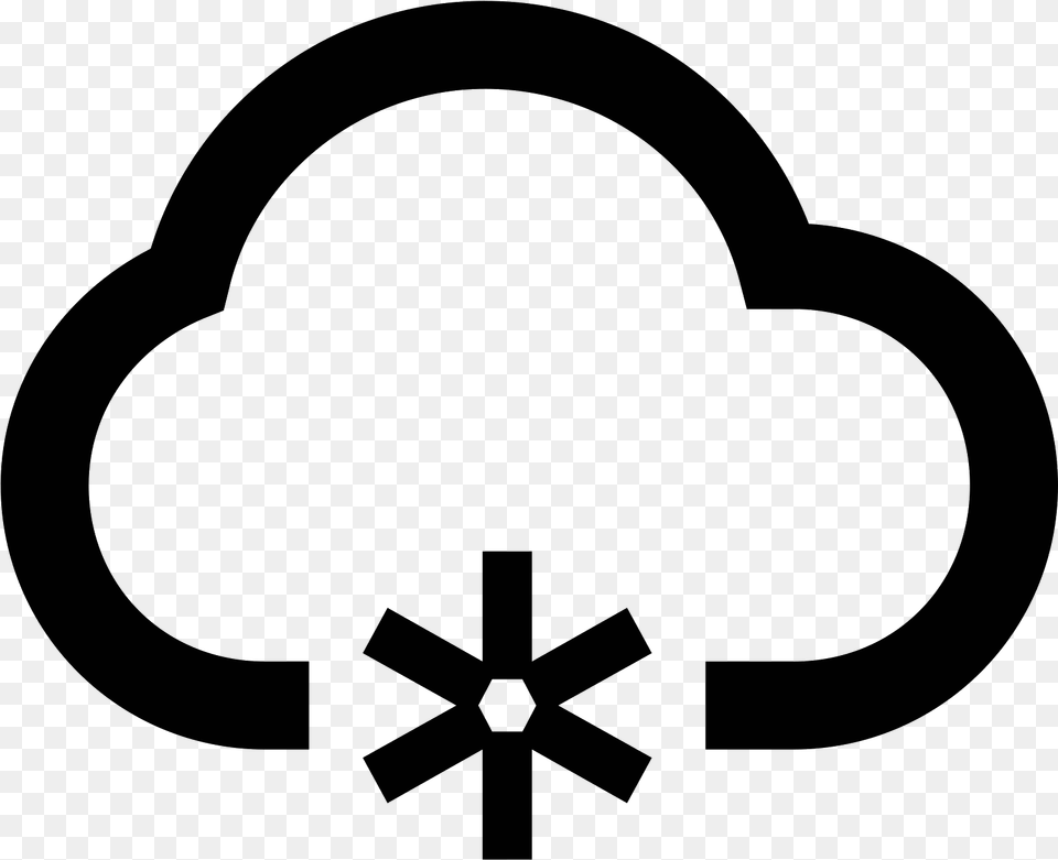 This Is A Image Of A Cloud Shaped Figure With Three Cross, Gray Free Transparent Png