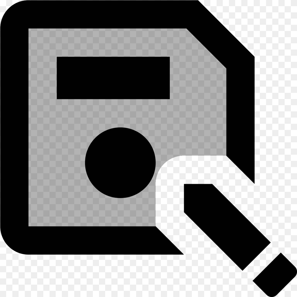 This Is A Picture Of A Floppy Disk With A Pencil On, Gray Free Png Download