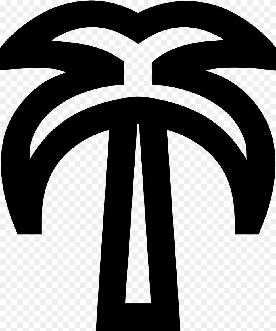 This Is A Picture Of A Large Palm Tree That Has Four Palm Tree Logo White, Gray Free Png Download