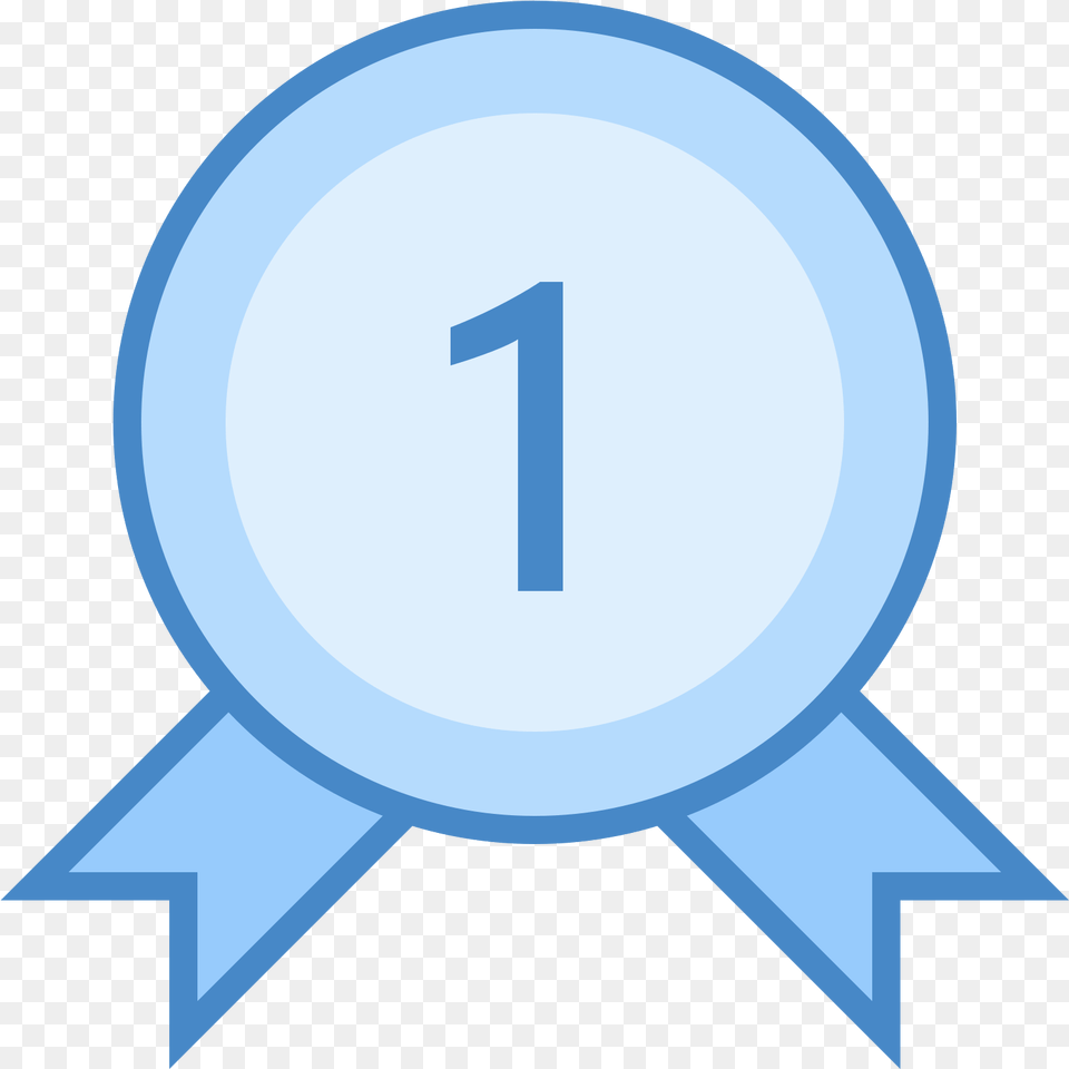 This Is A Picture Of An Award Ribbon For Being Number Best Icon Blue, Symbol, Text Png Image