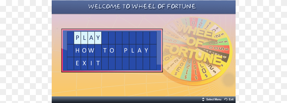 This Is A Retro Game Called Wheel Of Fortune Diagram, Scoreboard, Text Free Png
