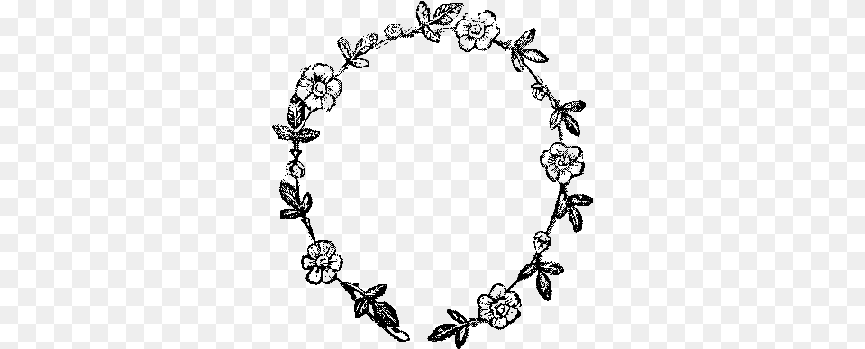 This Is A Rustic And Simple Floral Wreath Digital Stamp Black Flower Wreath, Accessories, Pattern Png