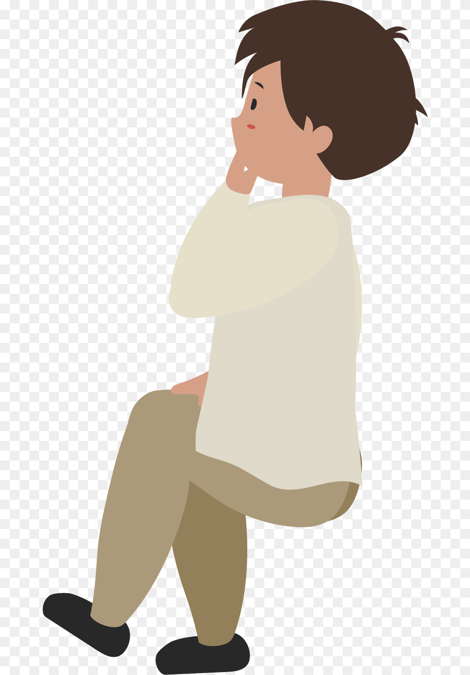 This Is A Sticker Of A Guy Thinking Cartoon, Kneeling, Person, Baby, Photography Free Transparent Png