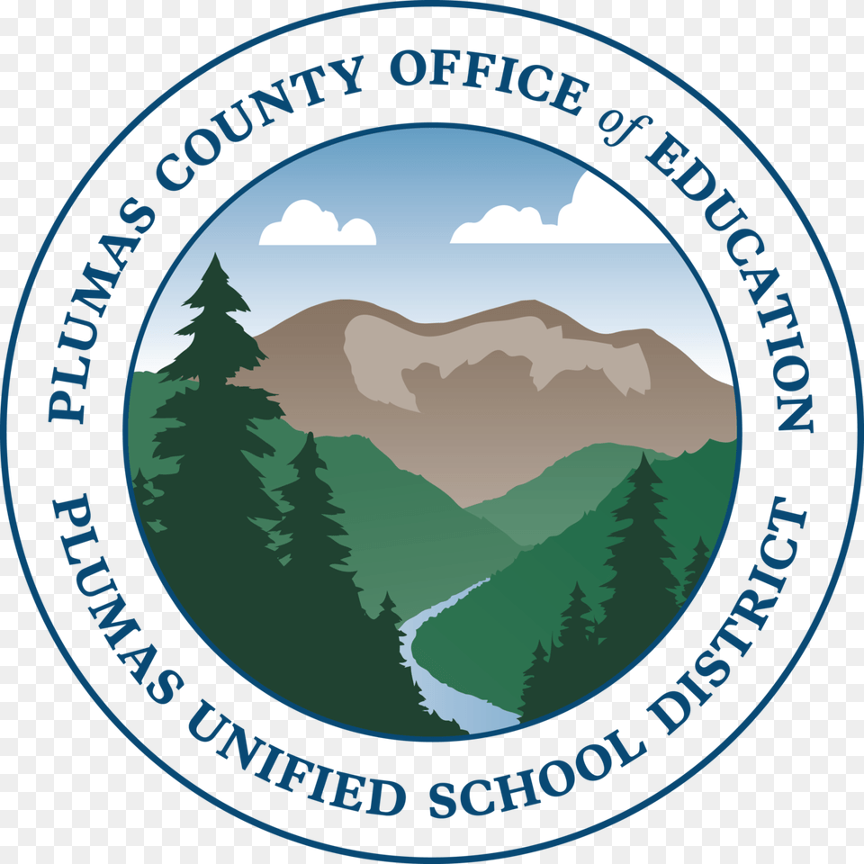 This Is An Image Of The Pusd Logo Mountains In A Circle Walnut Valley Unified School District, Vegetation, Tree, Plant, Photography Png
