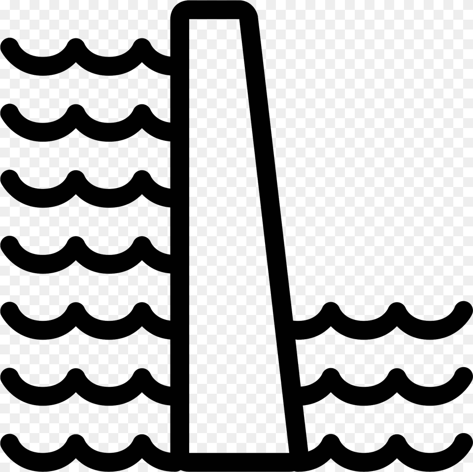 This Is An Of Two Sets Of Wavy Lines With A Dam Dam Icon, Gray Png Image